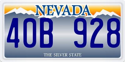 NV license plate 40B928