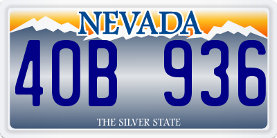 NV license plate 40B936