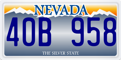 NV license plate 40B958