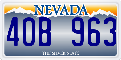 NV license plate 40B963