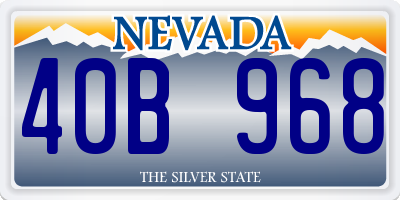 NV license plate 40B968