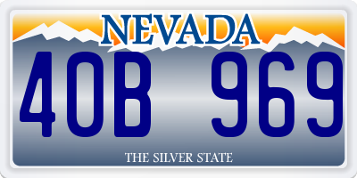 NV license plate 40B969