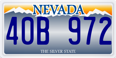 NV license plate 40B972