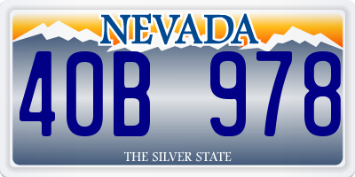NV license plate 40B978