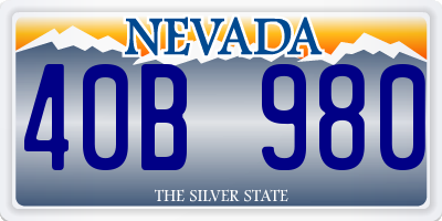 NV license plate 40B980