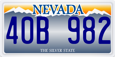 NV license plate 40B982