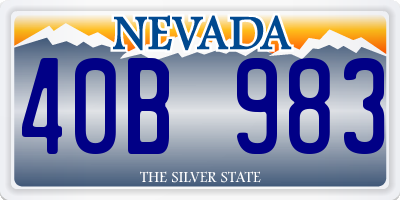 NV license plate 40B983