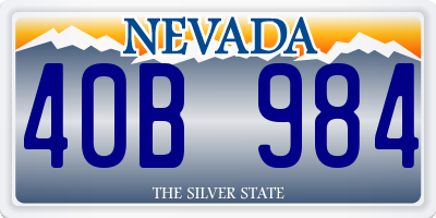 NV license plate 40B984