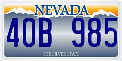 NV license plate 40B985
