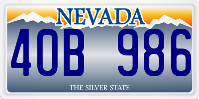 NV license plate 40B986