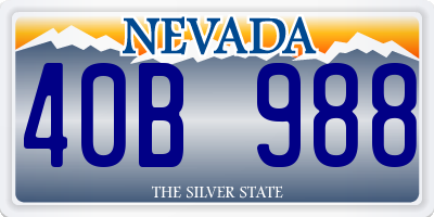NV license plate 40B988
