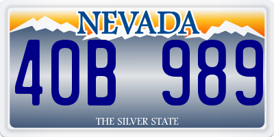 NV license plate 40B989