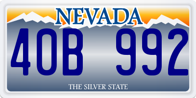NV license plate 40B992