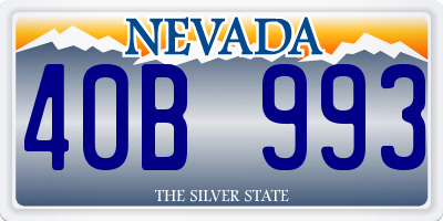 NV license plate 40B993