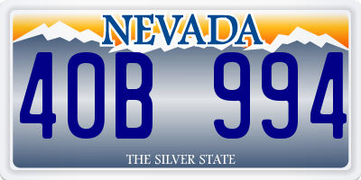 NV license plate 40B994