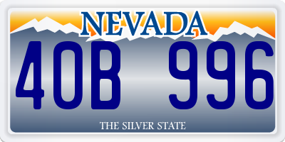 NV license plate 40B996