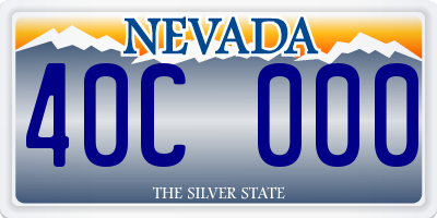 NV license plate 40C000