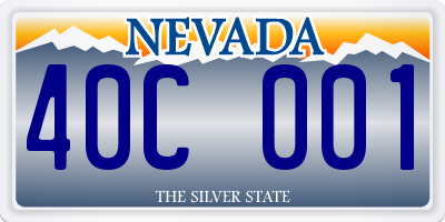 NV license plate 40C001