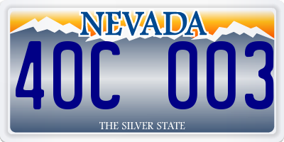 NV license plate 40C003