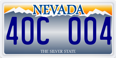 NV license plate 40C004