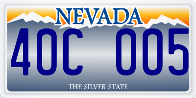 NV license plate 40C005