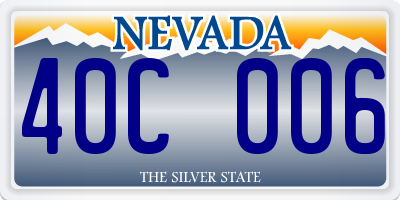 NV license plate 40C006