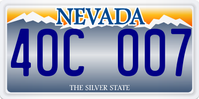 NV license plate 40C007