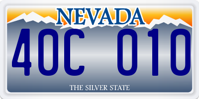 NV license plate 40C010