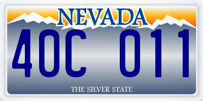 NV license plate 40C011