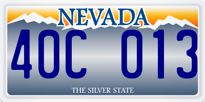 NV license plate 40C013
