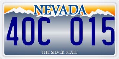 NV license plate 40C015