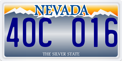 NV license plate 40C016