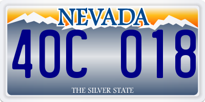 NV license plate 40C018