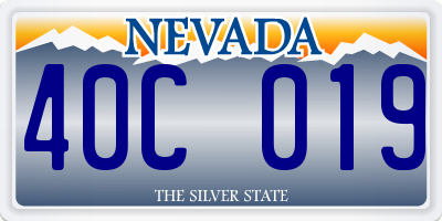 NV license plate 40C019