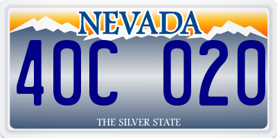 NV license plate 40C020