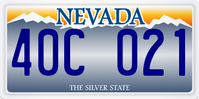 NV license plate 40C021