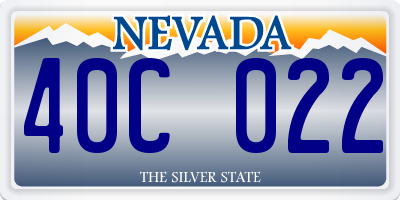 NV license plate 40C022