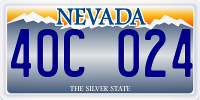 NV license plate 40C024