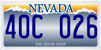 NV license plate 40C026