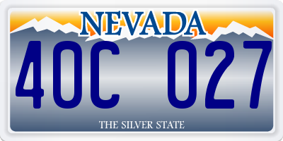 NV license plate 40C027