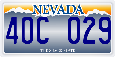 NV license plate 40C029