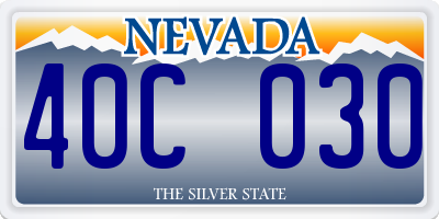 NV license plate 40C030