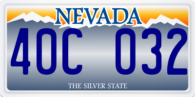 NV license plate 40C032