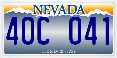 NV license plate 40C041