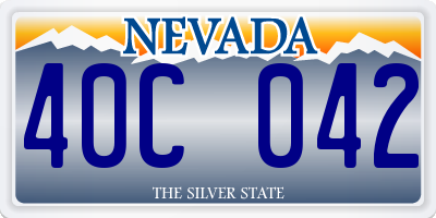 NV license plate 40C042