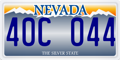 NV license plate 40C044