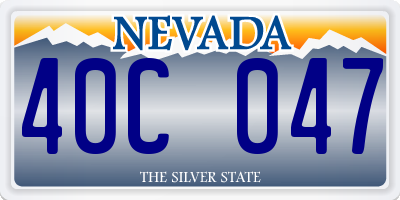 NV license plate 40C047