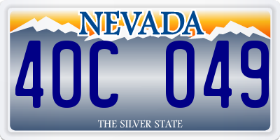 NV license plate 40C049