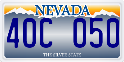 NV license plate 40C050