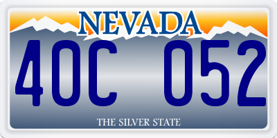 NV license plate 40C052